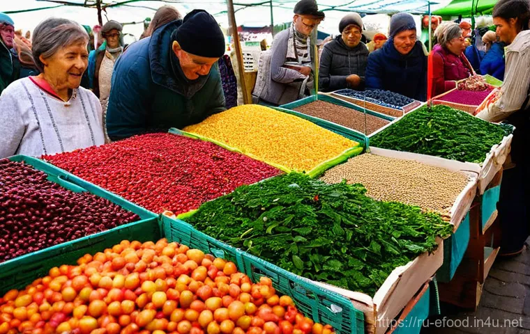 글로벌 슈퍼푸드 리스트 - **Prompt 1: Accessible Superfoods in a Local Setting**
A bright and cheerful scene inside a vibr...